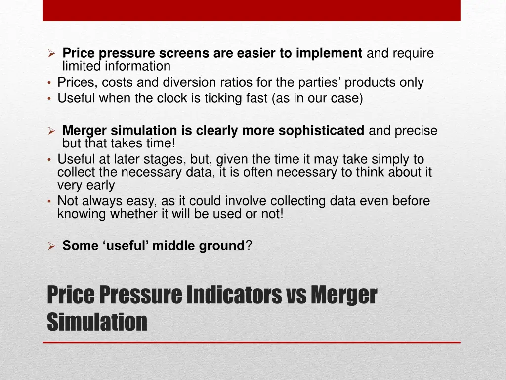 price pressure screens are easier to implement 1