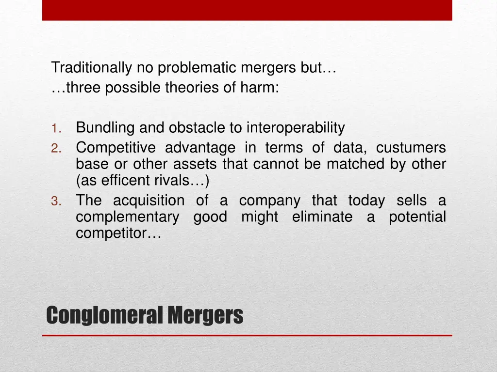 traditionally no problematic mergers but three