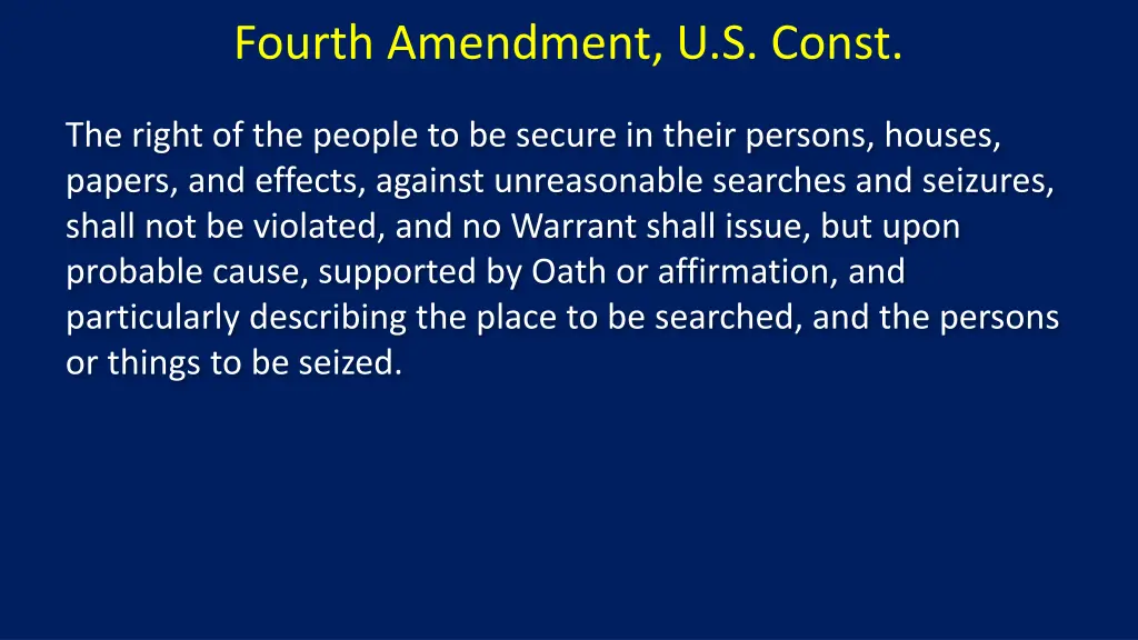 fourth amendment u s const