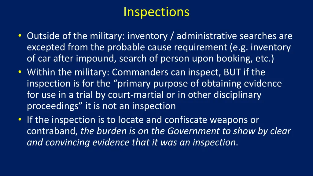inspections