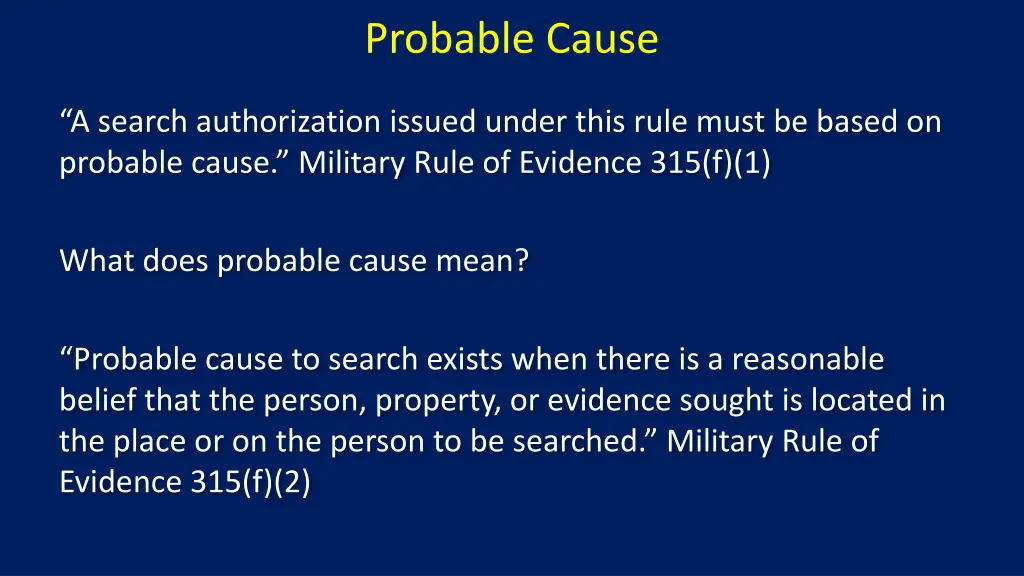 probable cause