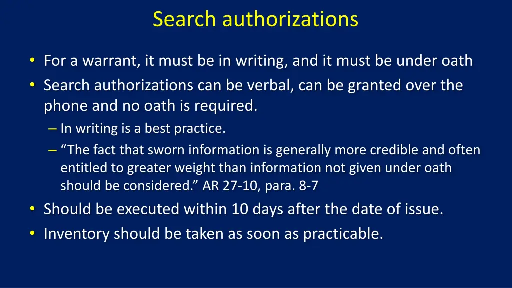 search authorizations 1