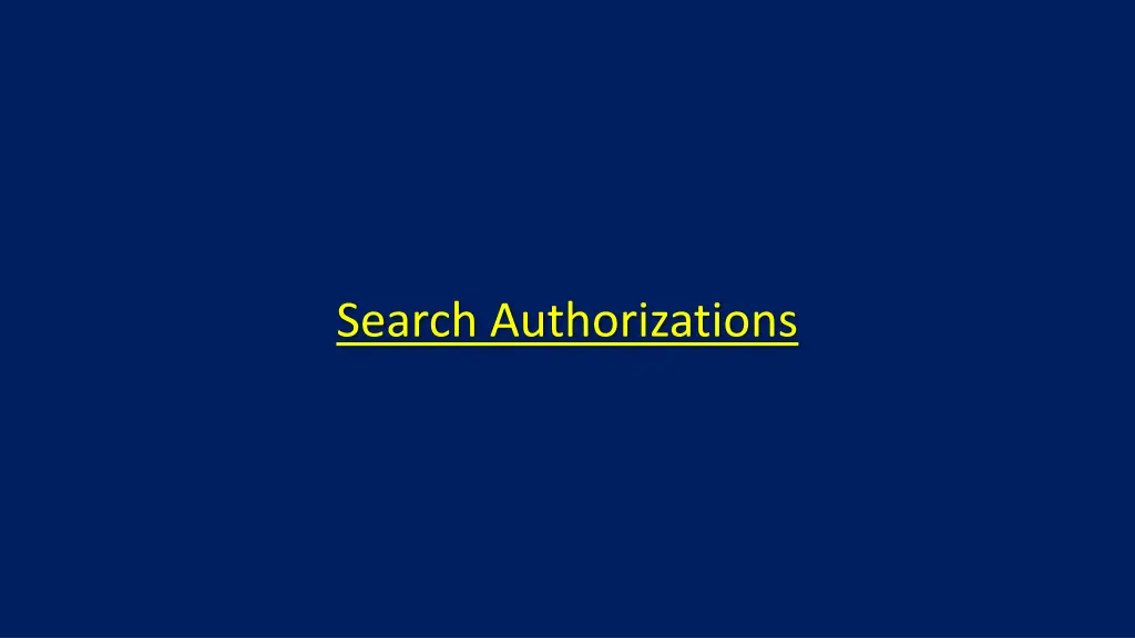 search authorizations