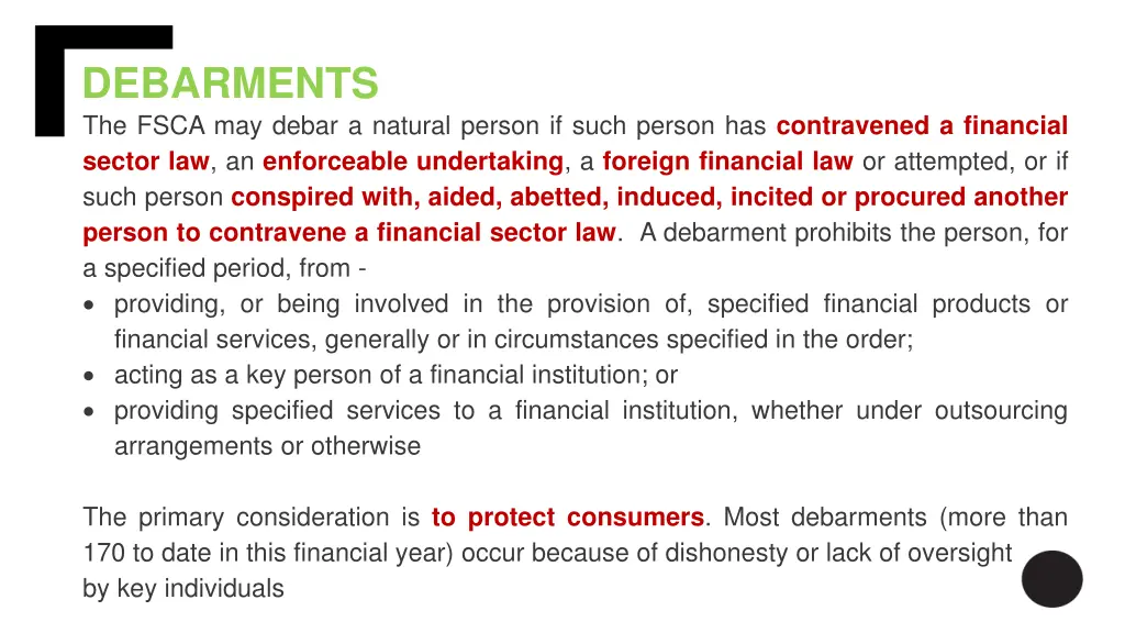debarments the fsca may debar a natural person