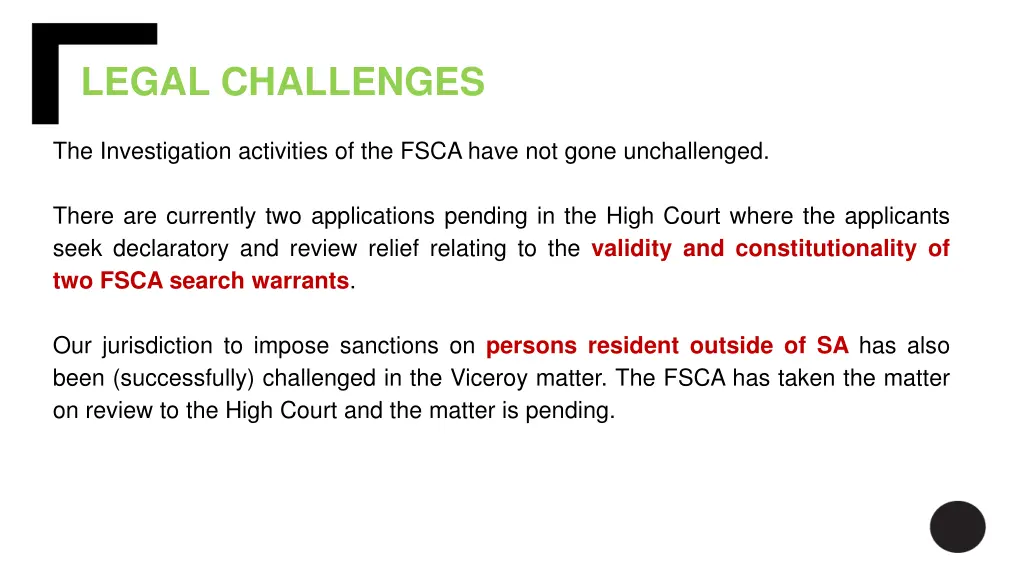 legal challenges
