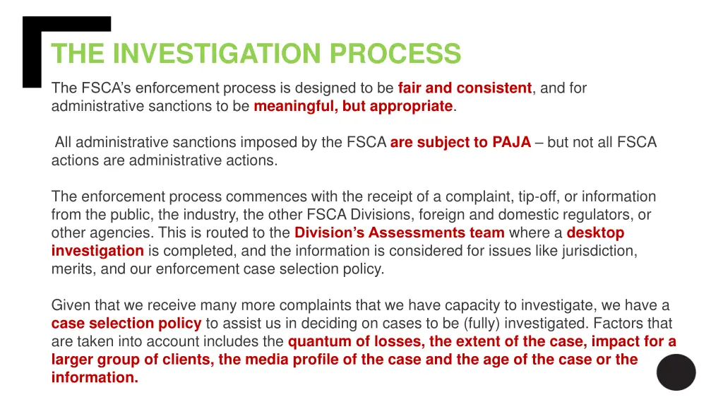 the investigation process