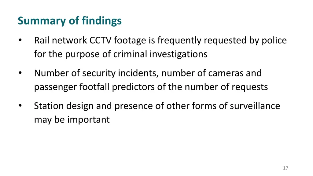 summary of findings