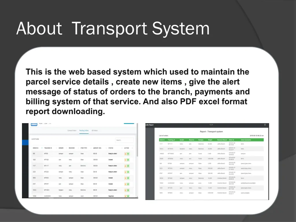 about transport system