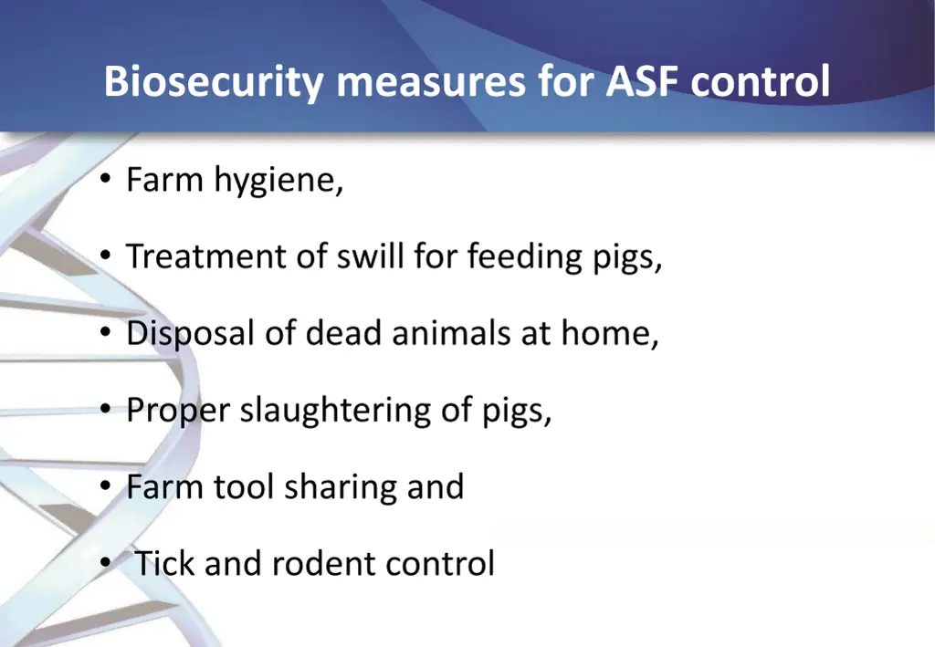 biosecurity measures for asf control
