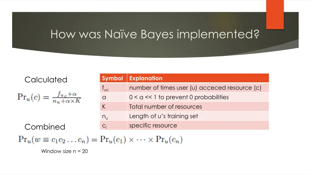 how was na ve bayes implemented