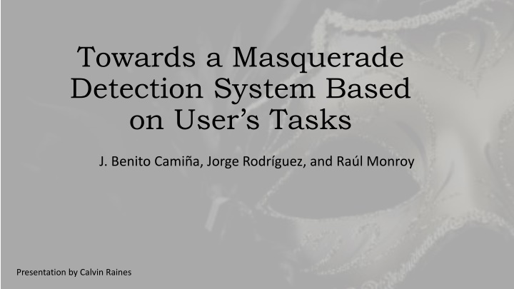 towards a masquerade detection system based