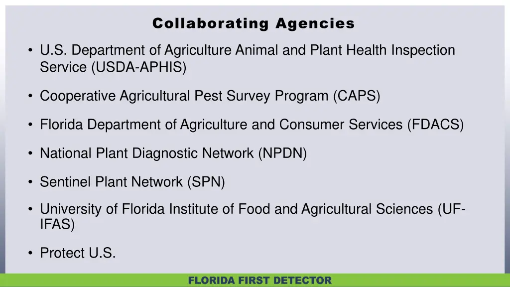 collaborating agencies