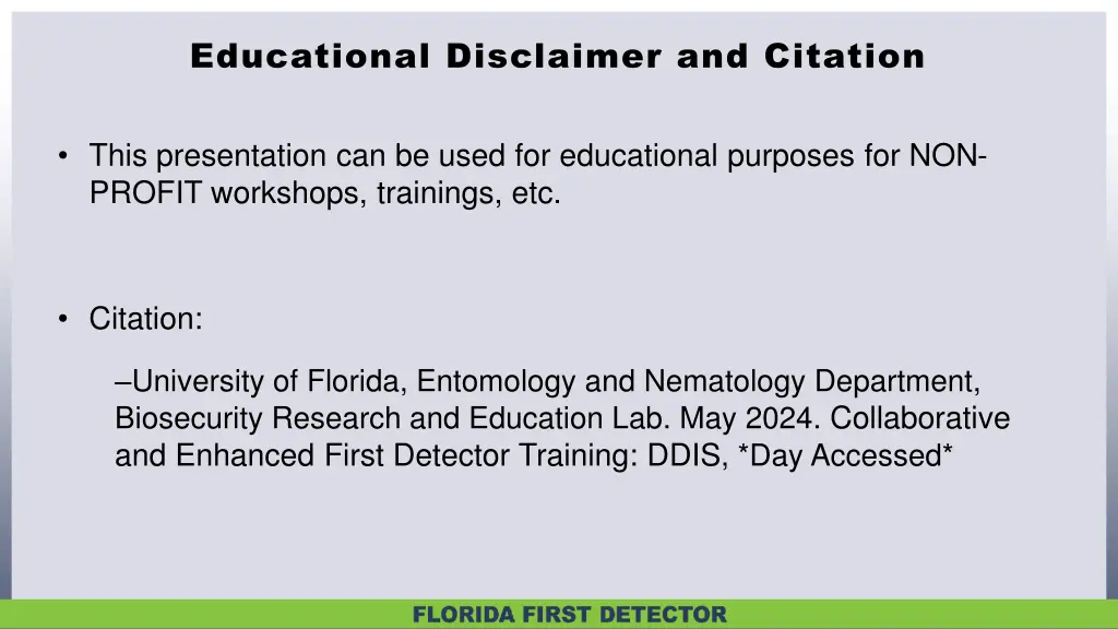 educational disclaimer and citation