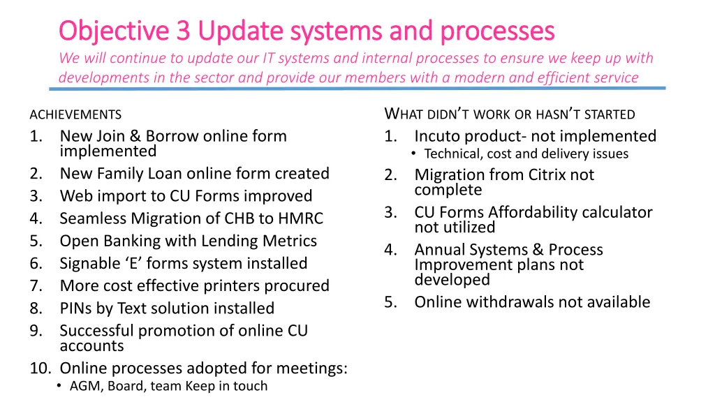 objective objective 3 update systems