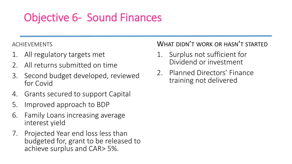 objective objective 6 6 sound finances sound