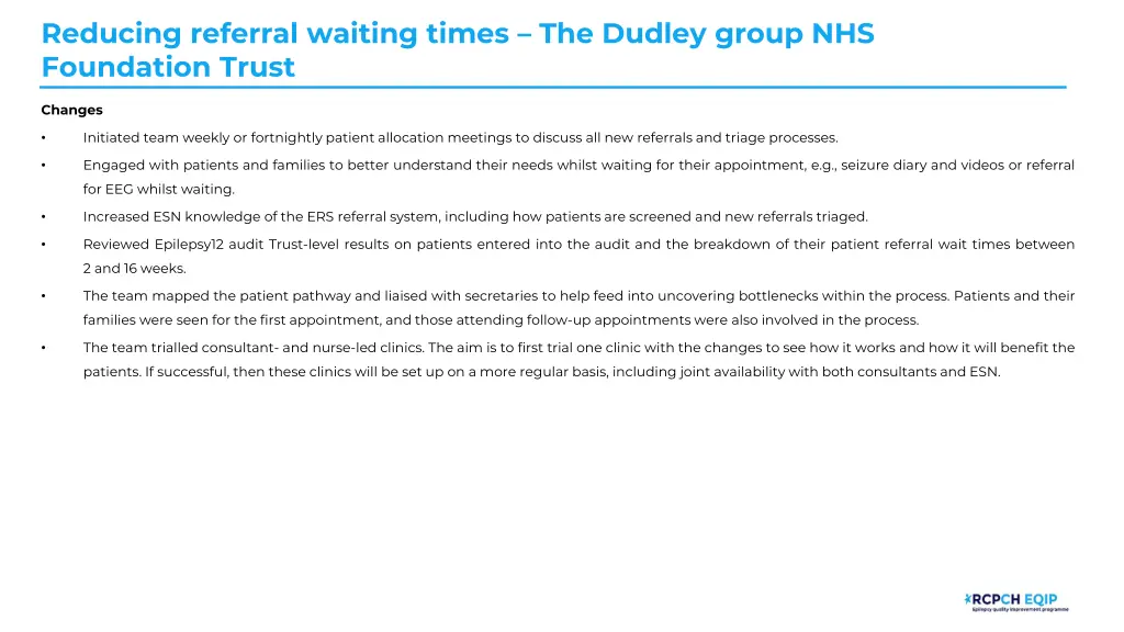 reducing referral waiting times the dudley group 3