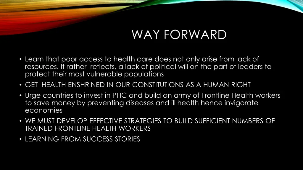 way forward