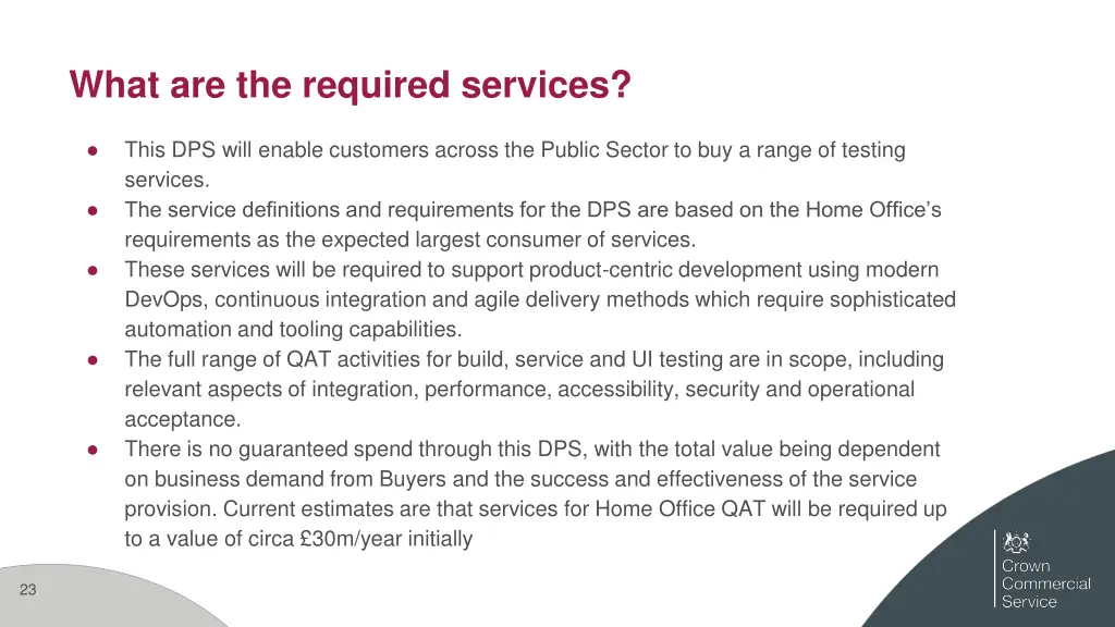 what are the required services