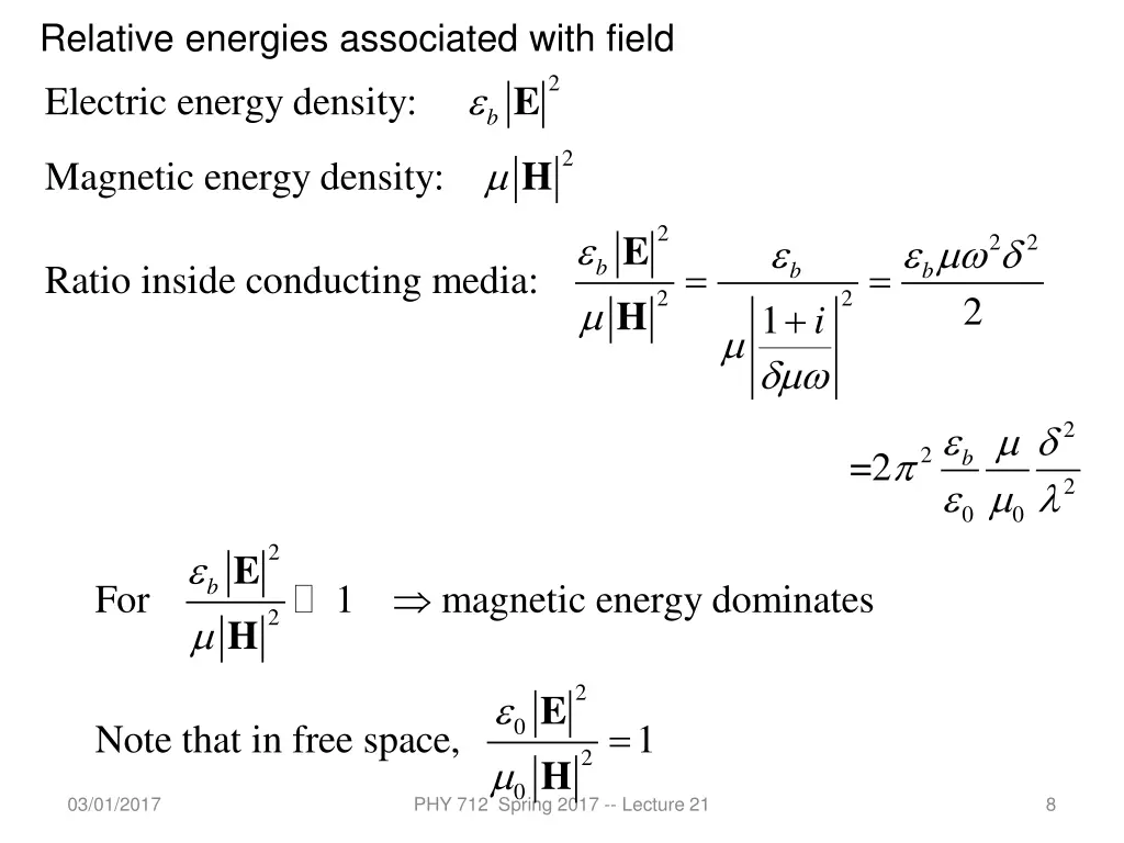 relative energies associated with field electric