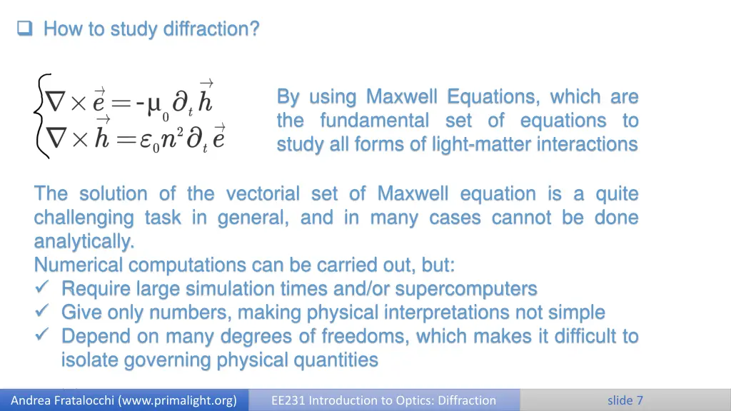 how to study diffraction