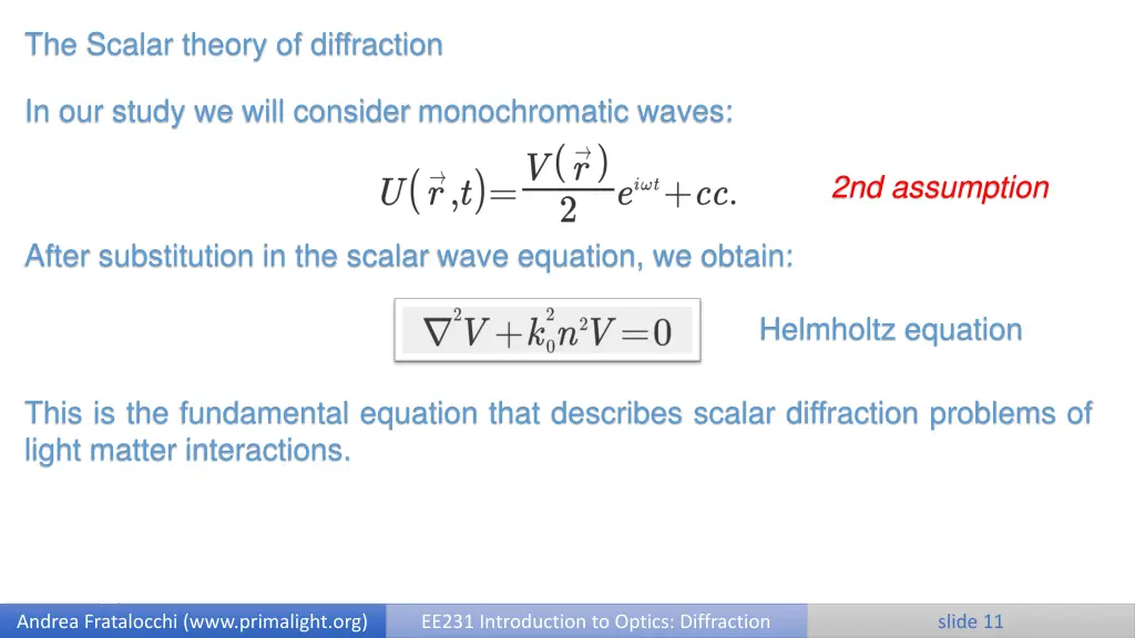the scalar theory of diffraction 2