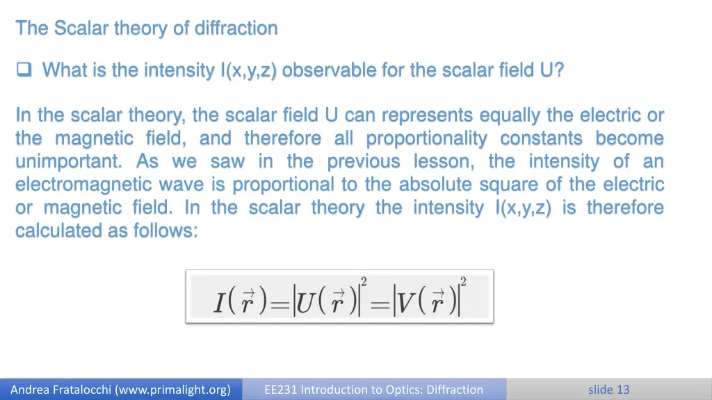 the scalar theory of diffraction 4