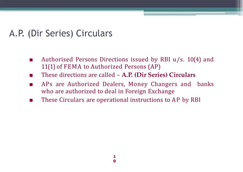 a p dir series circulars