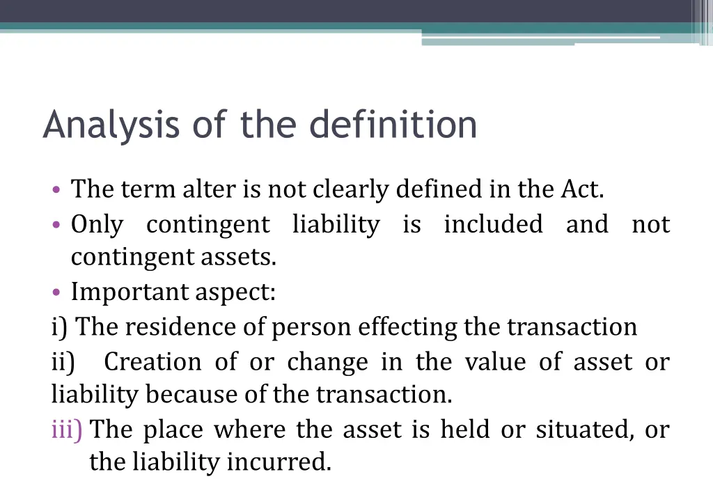 analysis of the definition