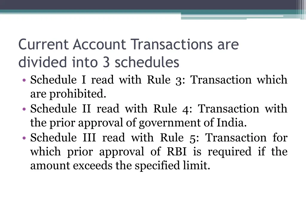 current account transactions are divided into