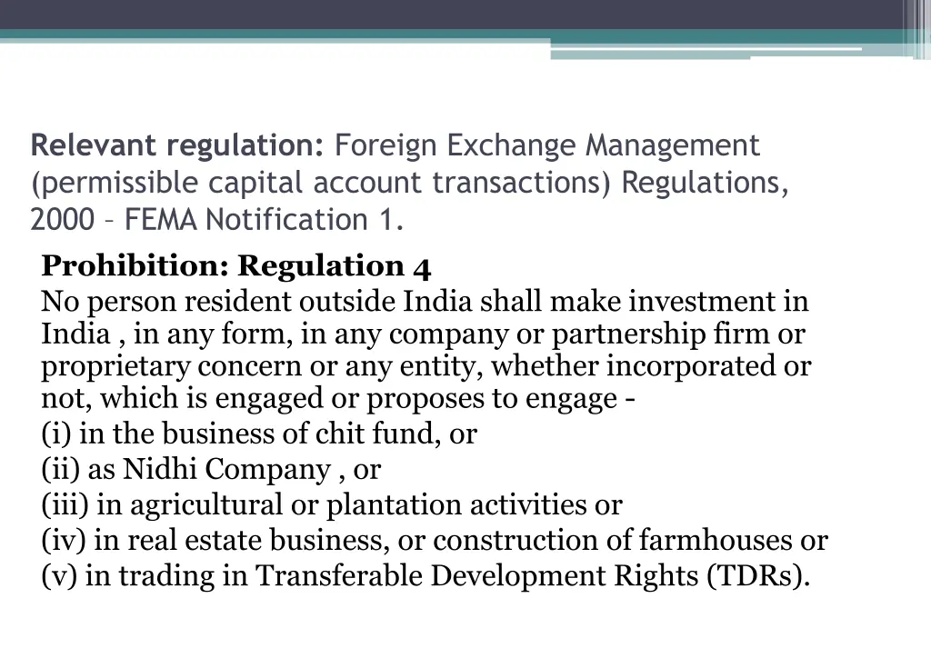 relevant regulation foreign exchange management