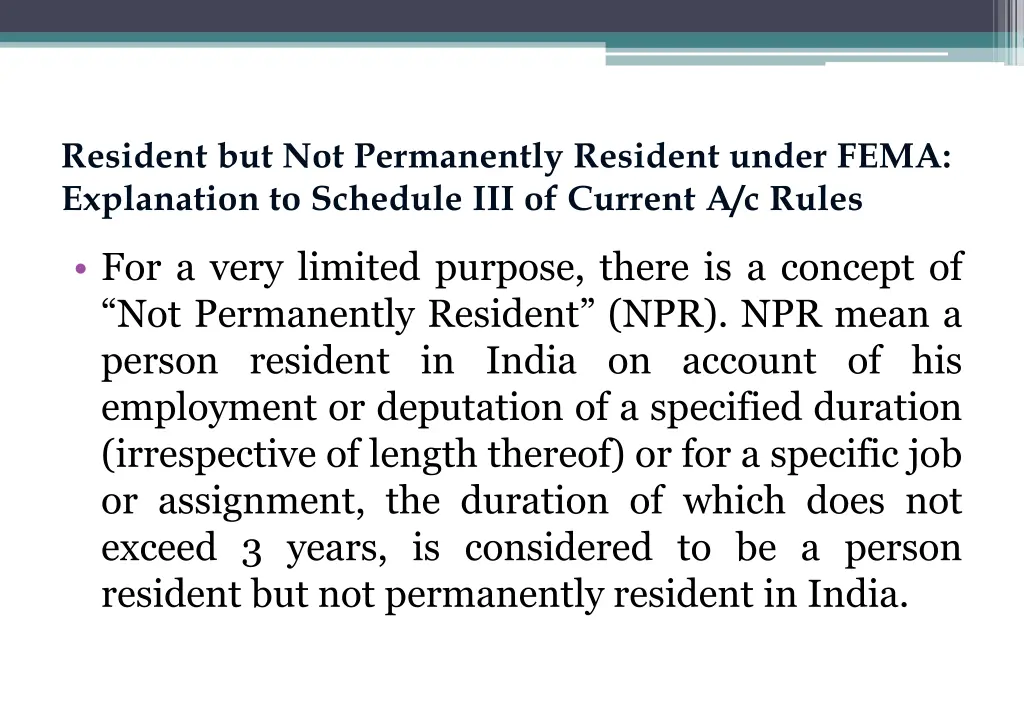 resident but not permanently resident under fema