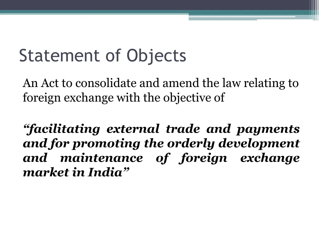 statement of objects