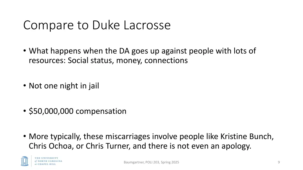 compare to duke lacrosse