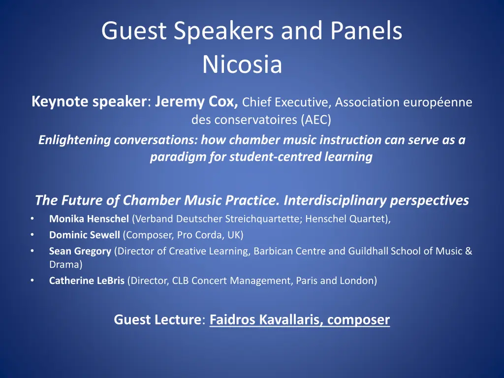 guest speakers and panels nicosia