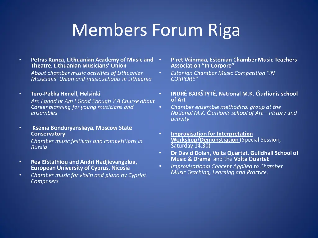 members forum riga
