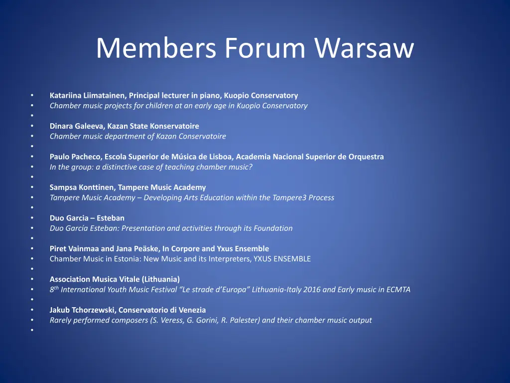 members forum warsaw