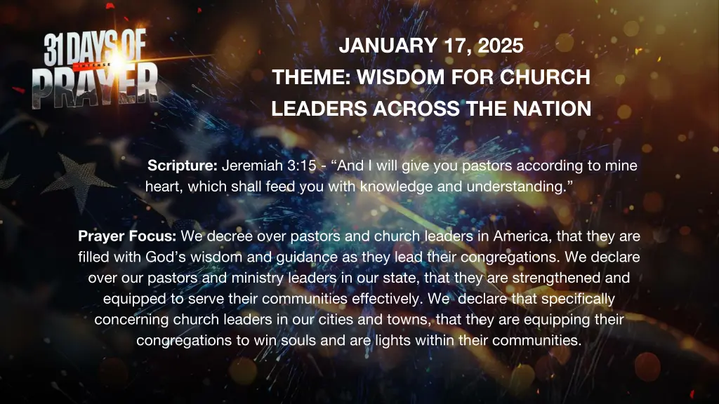 january 17 2025 theme wisdom for church leaders