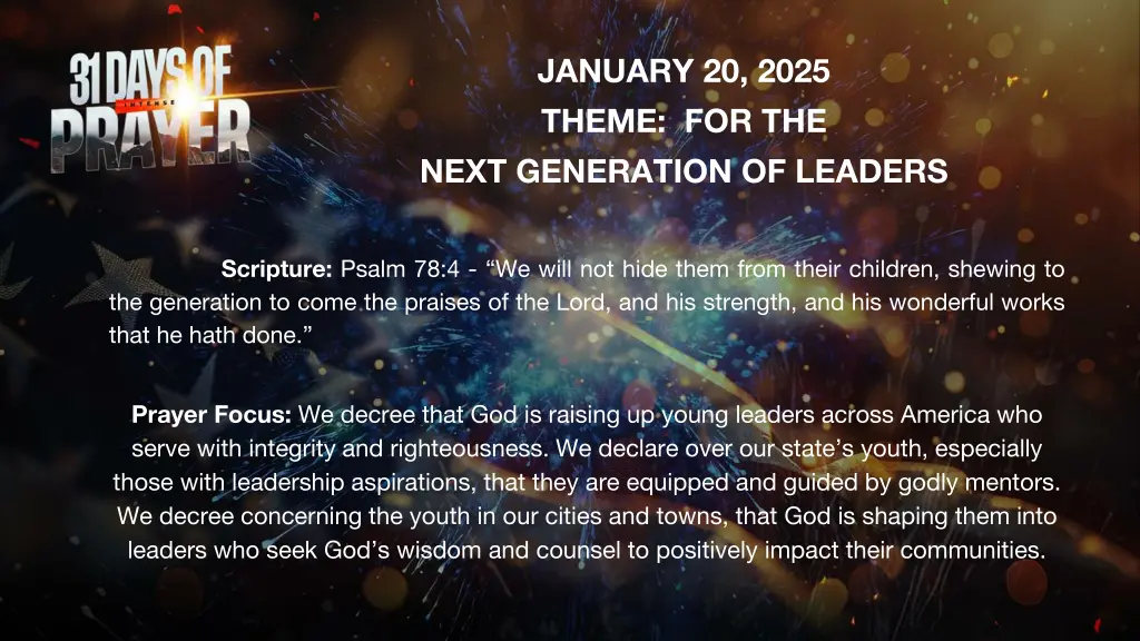 january 20 2025 theme for the next generation