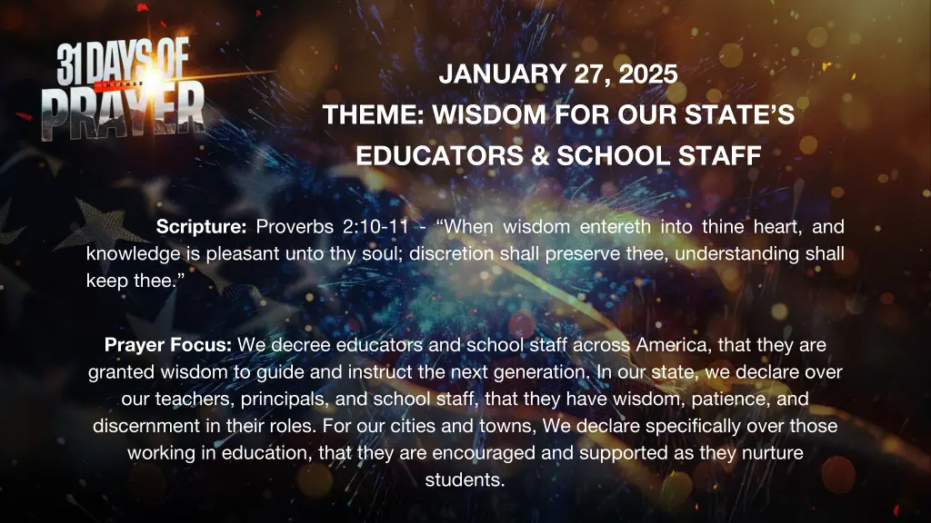 january 27 2025 theme wisdom for our state