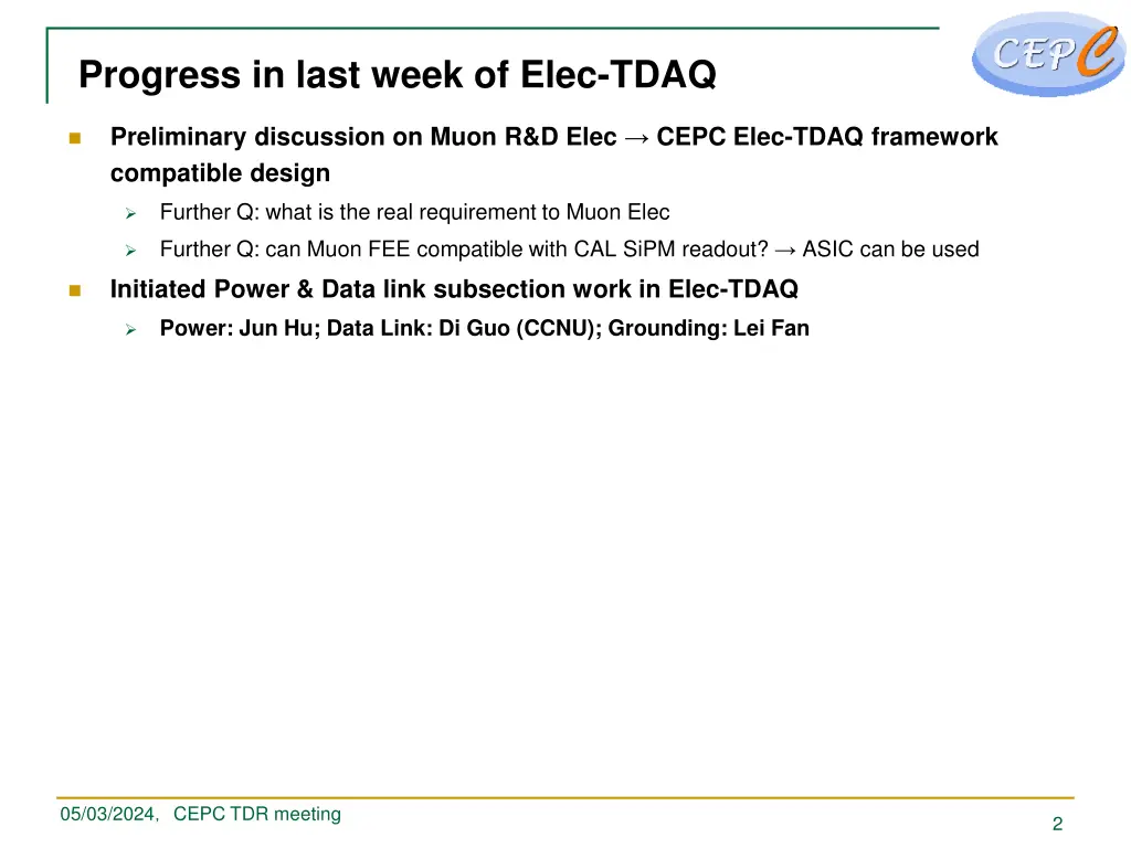 progress in last week of elec tdaq 1