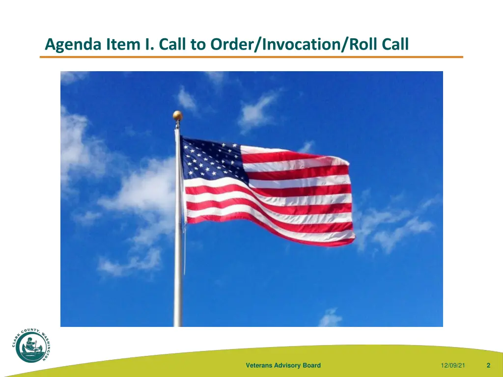 agenda item i call to order invocation roll call
