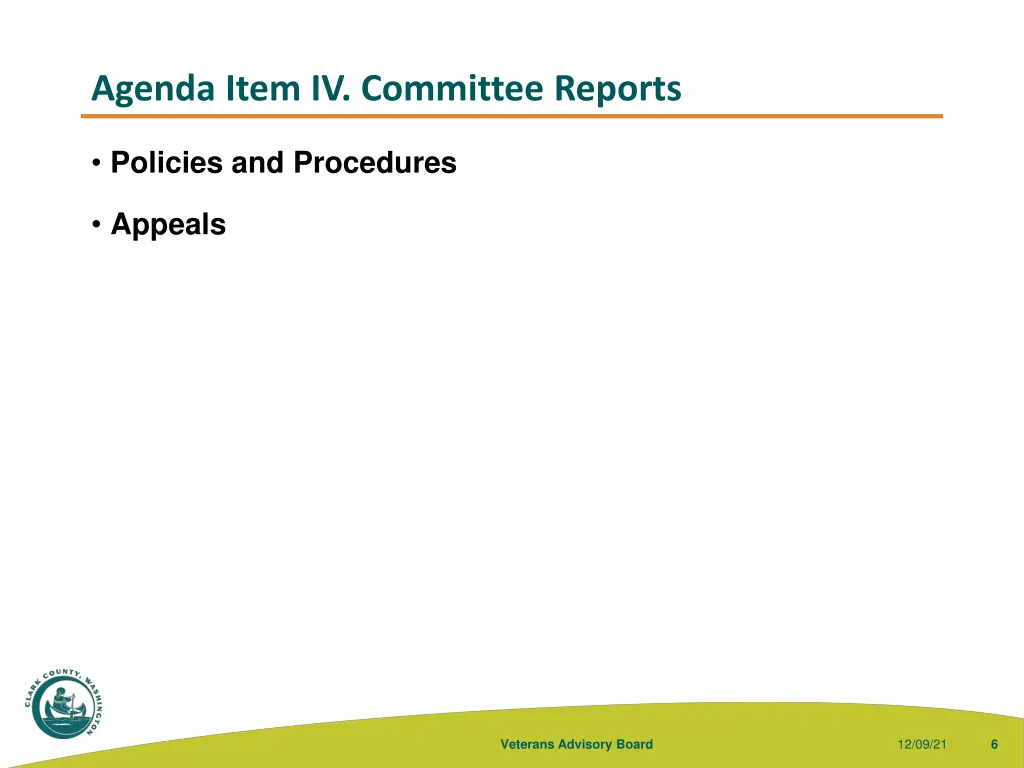 agenda item iv committee reports