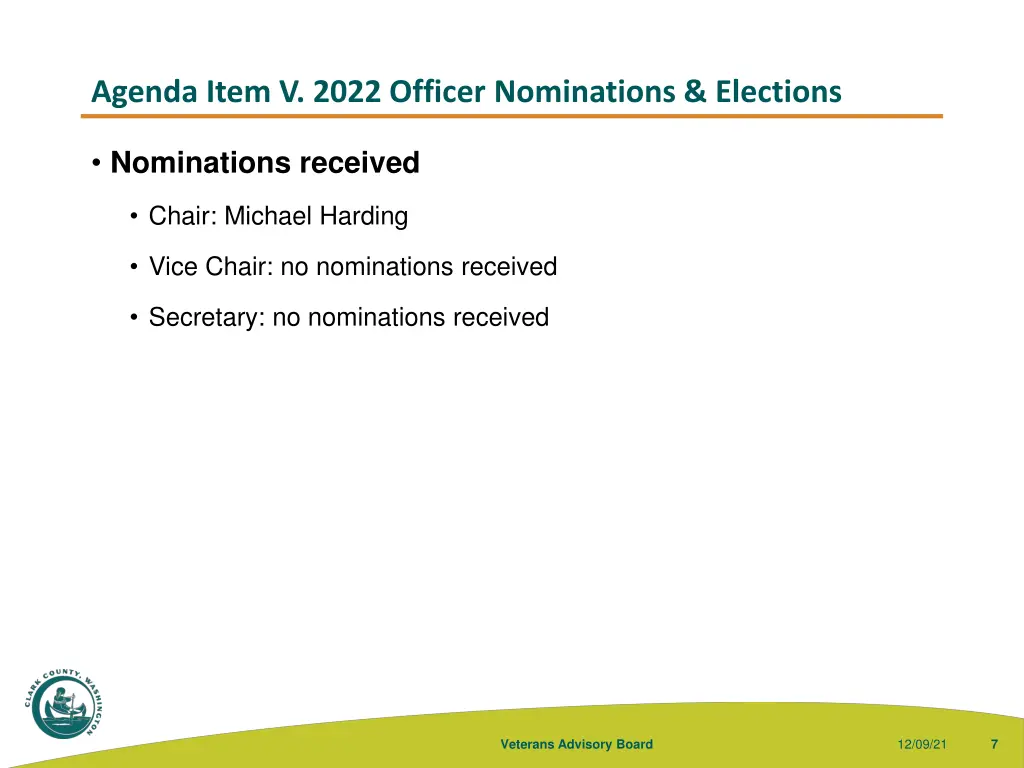 agenda item v 2022 officer nominations elections