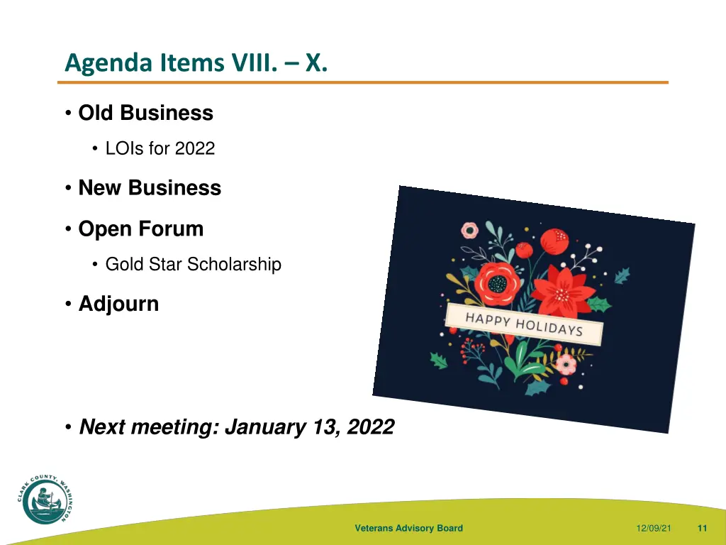 agenda items viii x