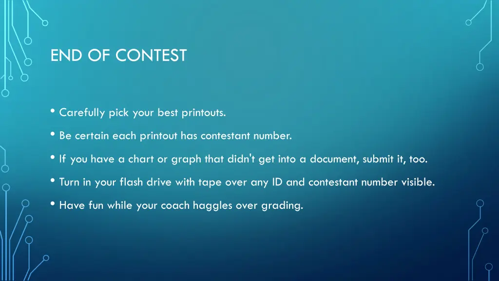 end of contest