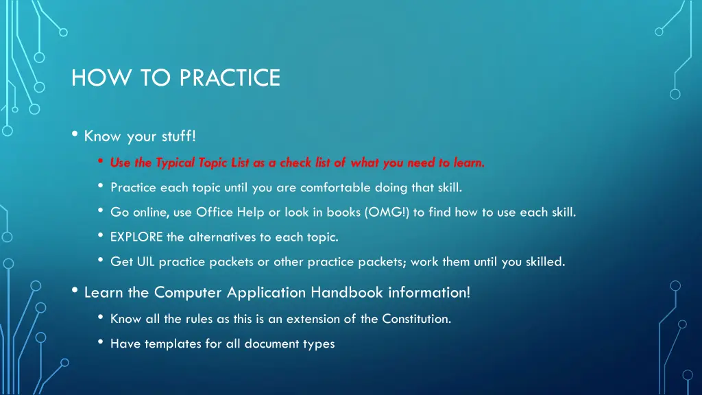 how to practice 2