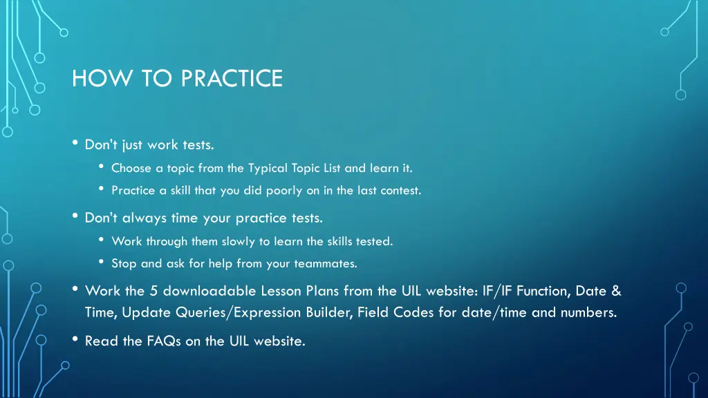 how to practice
