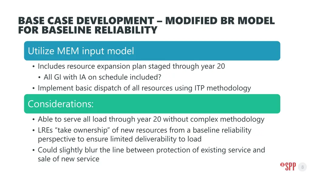 base case development modified br model