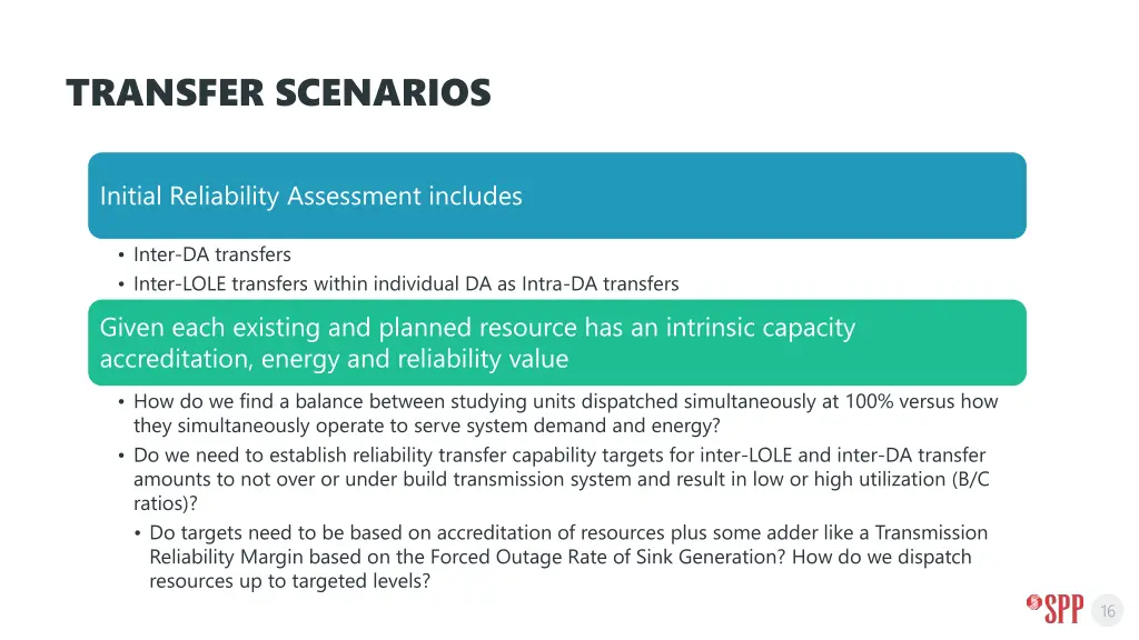 transfer scenarios