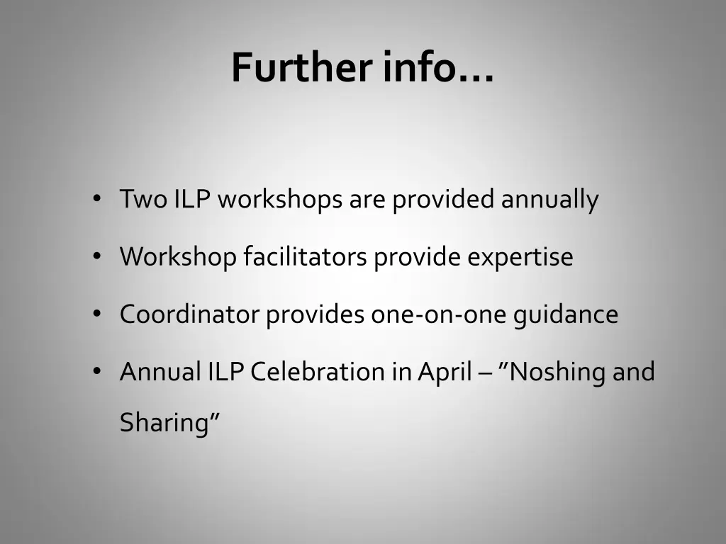 further info